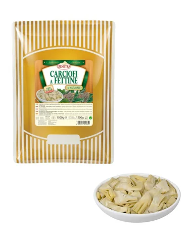 Artichokes Slices 1 Pack Demetra Natural Pizza Style 1.5 Kg Bag