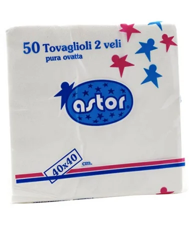 White Napkins 2-ply Astor 40x40 Cm Pack Of 50