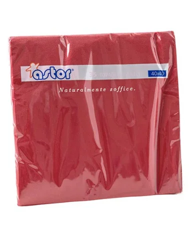 Red Napkins 2ply Astor 40x40 Cm 35 Pieces