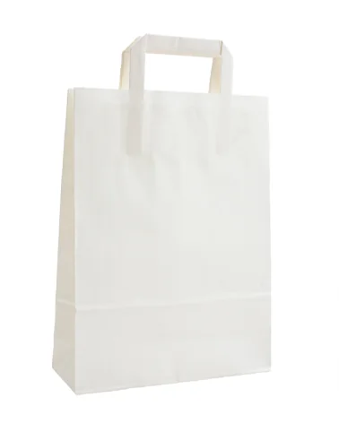 White Kraft Paper Shoppers 23+10x32 400 Pieces