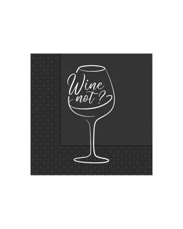 Wine Not Black Napkins 2-ply 25x25 Cm, Pack Of 50 Okay