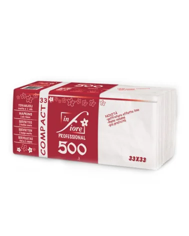 White Napkins 1-ply 33x33 Cm Infibra 500 Pieces