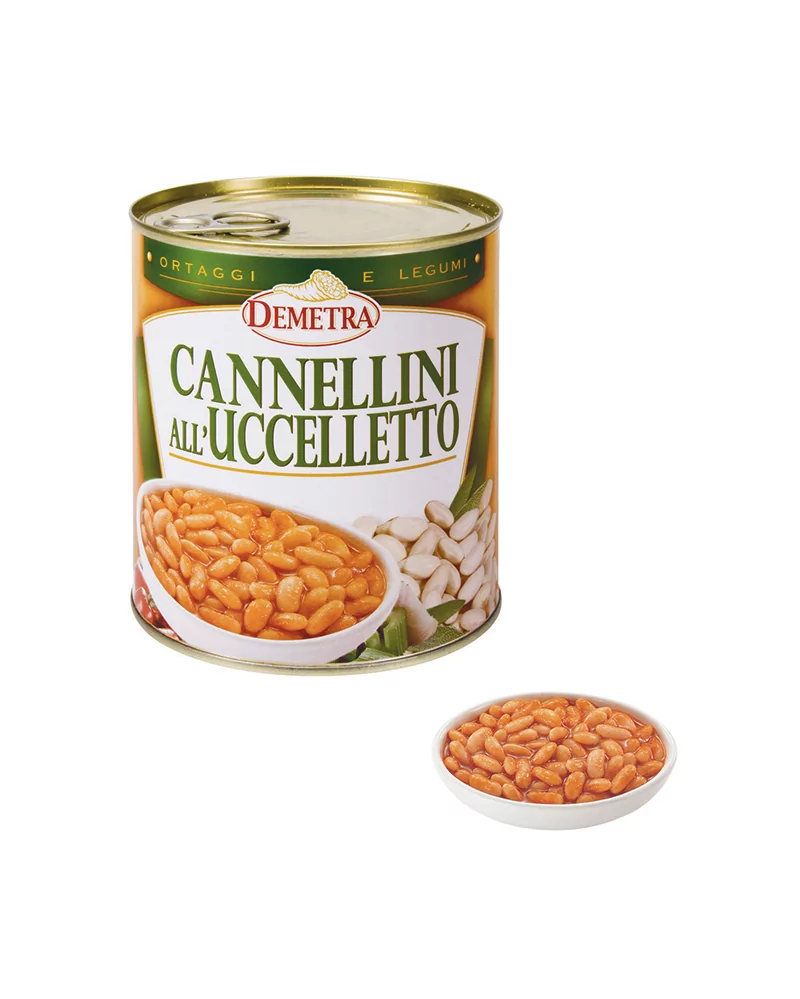 Demetra Cannellini Beans All'uccelletto 880 Grams