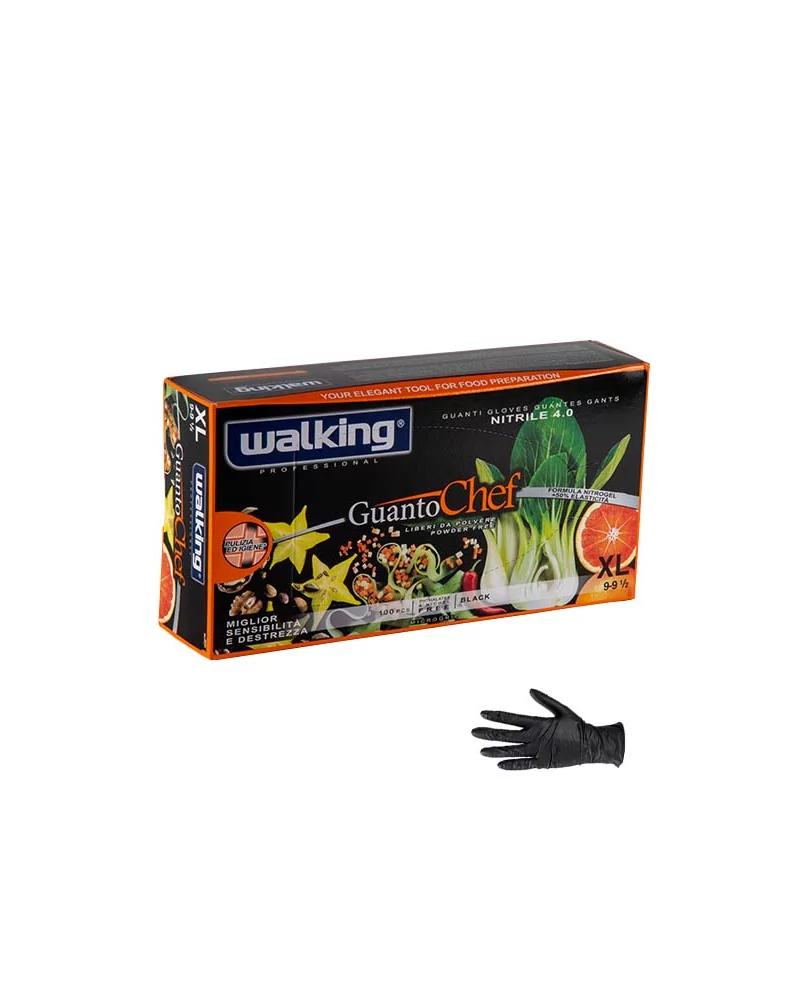 Mono Chef Nitrile Gloves Size Xl Black Powder-free Pack Of 100