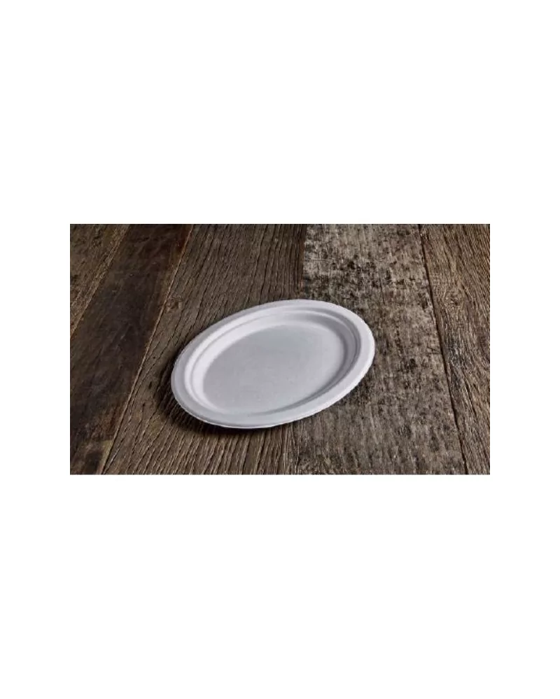 Ivory Biodegradable Oval Plates 26.3x19.9 Cm, 125 Pieces
