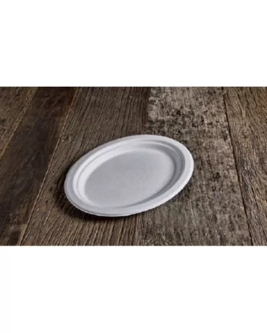 Ivory Biodegradable Oval Plates 26.3x19.9 Cm, 125 Pieces