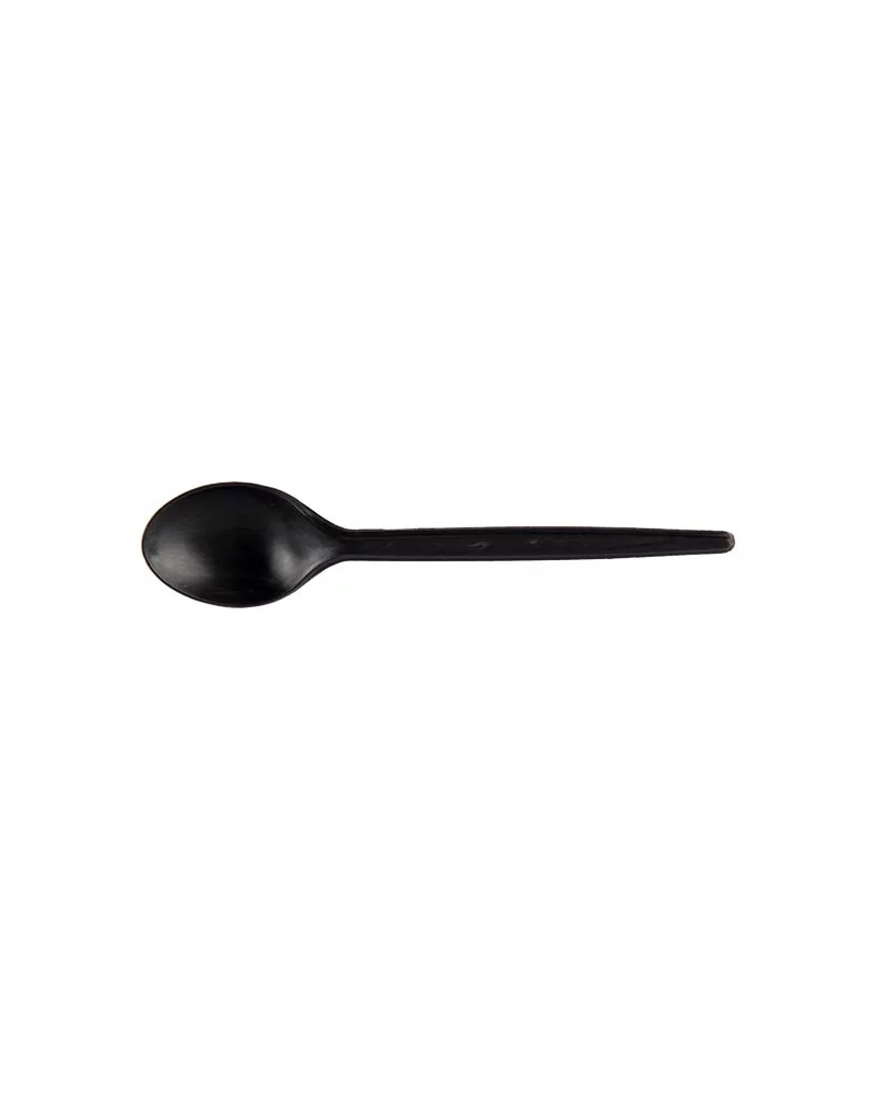 Mini Black Biodegradable Spoon 10 Cm 50 Pieces