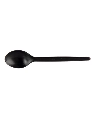 Mini Black Biodegradable Spoon 10 Cm 50 Pieces
