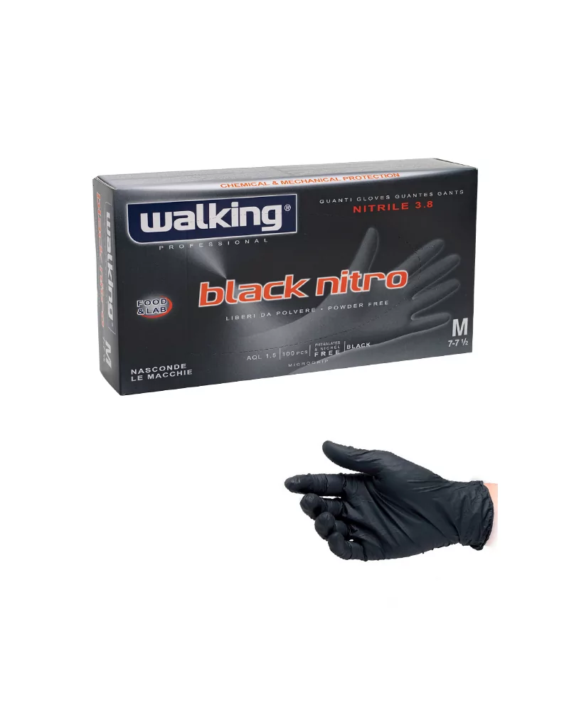 Mono Black Nitro Gloves Size M S-powdered Pack Of 100
