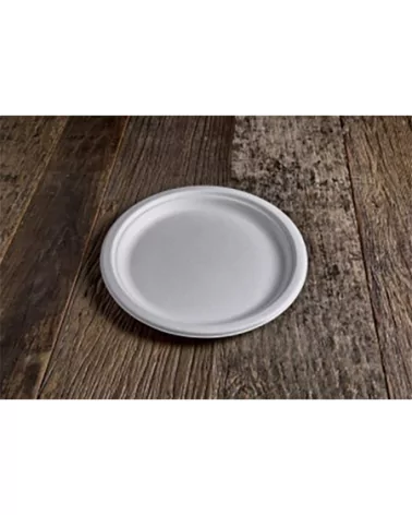 Ivory Biodegradable Flat Plates 26 Cm 50 Pcs