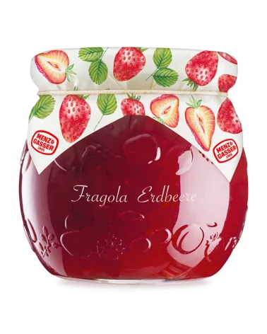 Strawberry Jam 55% Fruit Edel, Glass Jar 620 Grams.