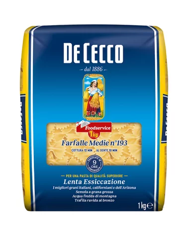 De Cecco Semolina 193 Medium Farfalle Food S. 1 Kg.