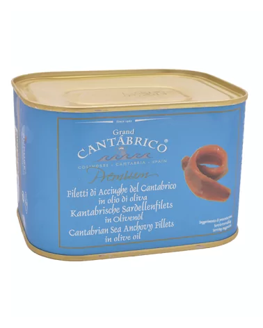 Anchovy Fillets In Olive Oil, Large Cantabrian Tin, 740 Grams