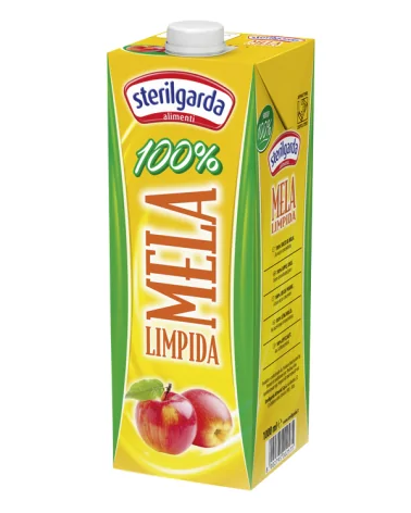 清洁苹果汁100%瓶盖，square Sterilgarda 1升