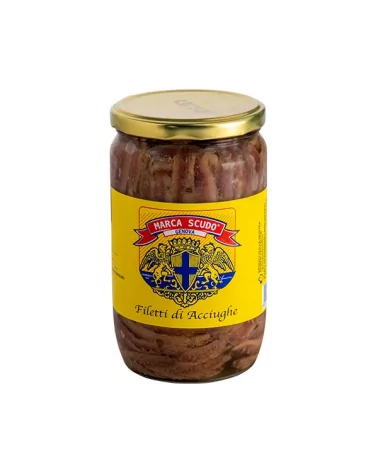 Filets D'anchois Dans L'huile De Tournesol Maroc Bouclier 720 Gr