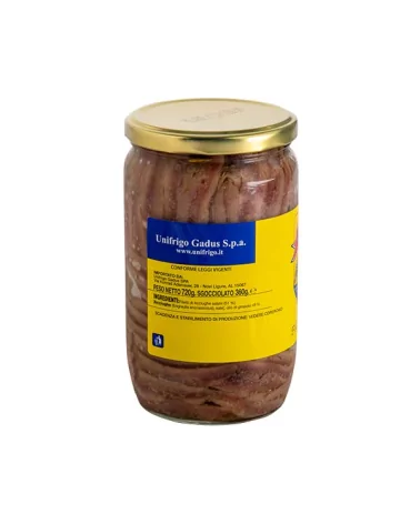 Filets D'anchois Dans L'huile De Tournesol Maroc Bouclier 720 Gr