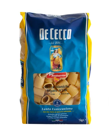 De Cecco Semola 136 Mezze Maniche Rig Food S. Kg 1