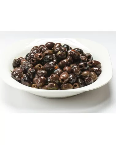 Entkernte Schwarze Oliven In Extra Vergine Olivenöl, Getrocknet, Anfosso, 2,8 Kg