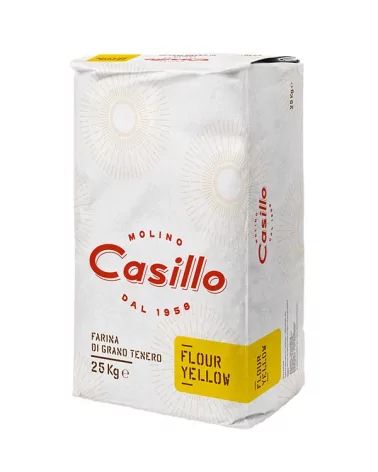 Casillo Gelbe Pizza Weizenmehl Typ 0 W380 25 Kg