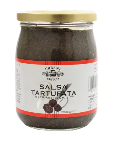 Salsa De Trufa Preciosa 8% Aceite De Oliva Extra Virgen En Tarro De Vidrio Urbani 500 Gr
