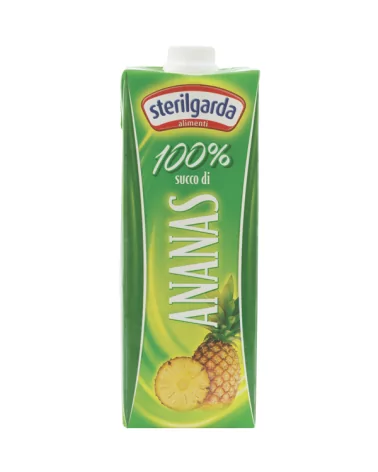 100% Pineapple Juice With Square Cap By Sterilgarda, 1 Liter.
