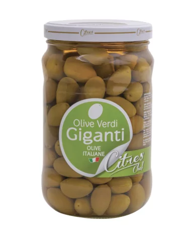 Giant Green Olives In Citres Glass Jar 1700 Ml