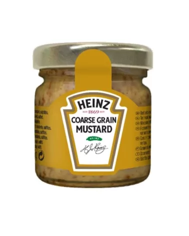 Heinz Mini Single Dose Mustard 33g Glass Jar 80 Pieces