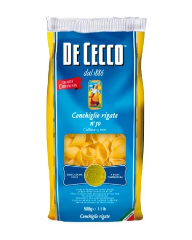 De Cecco意大利面粉50贝壳形状半硬质面粉500克