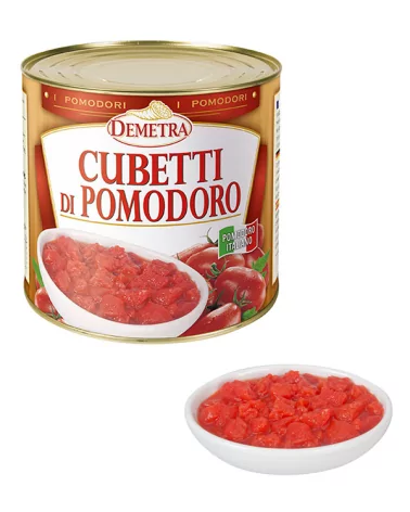 Cubos De Tomate Em Lata Demetra 2,5 Kg