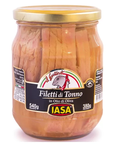 Yellowfin Tuna Fillet In Olive Oil, Glass Jar - Iasa, 540g