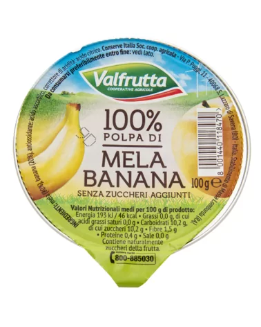 Pulpe De Fruit Pomme-banane 100 Gr Valfrutta Pcs 60