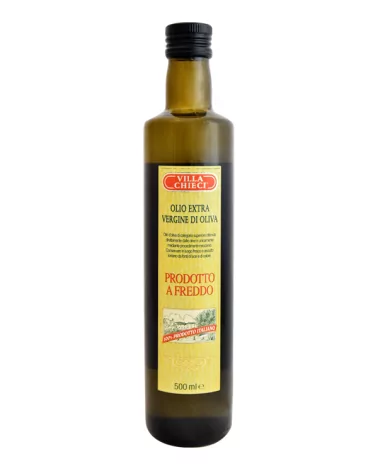 Extra Virgin Olive Oil 100% Italian In Round Bottle, Anti-drip Top, Chiaramonte Variety, 500 Ml.