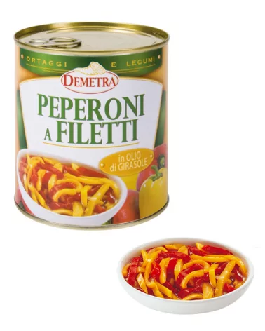 Filet De Poivrons Dans L'huile De Tournesol Demetra 800 Gr