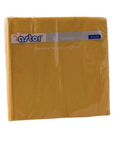 玉米黄色餐巾纸2层，astor品牌，尺寸40x40厘米，35片装