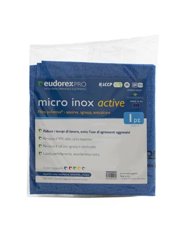 Tissu Microfibre Inox Active Bleu Cuisine Cm 38x28