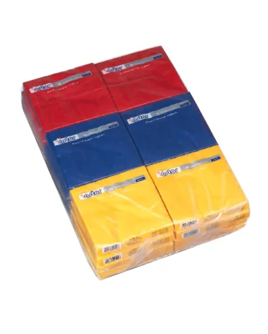 黄-蓝-红色餐巾 2卷装，尺寸为33x33厘米，18片装