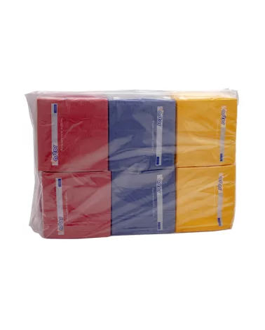 黄-蓝-红色餐巾 2卷装，尺寸为33x33厘米，18片装