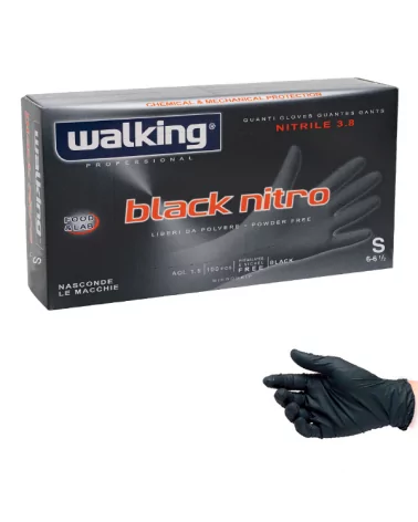 Guantes Mono Black Nitro Talla S S-polv 100 Piezas