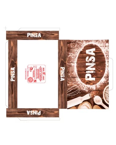 Caja Pizza Pinsa 38x23 H5 Gr 104 Forro Pz 100