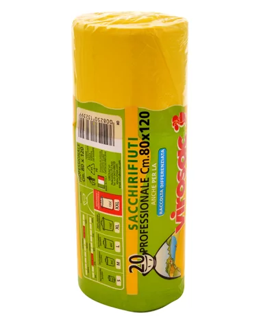 Saco De Lixo Amarelo Transp. 80x120 Cm 20 Peças