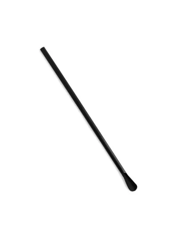 Black Pla Straws With Spoon, 6mm, 21 Cm, 250 Pieces