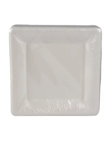 Ivory Biodegradable Square Plates 26 Cm 50 Pieces