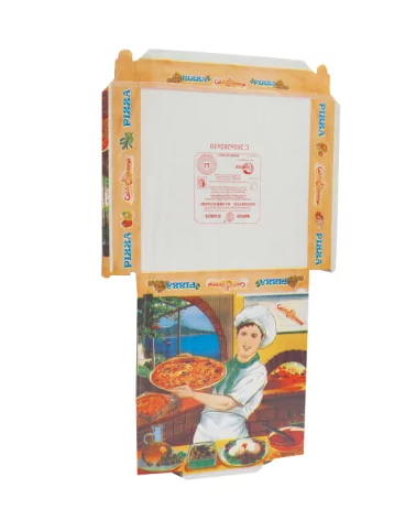 Pizza Box 26.5 Cm, Height 3, Vesuvio, 70g Liner, 150 Pieces