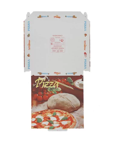 Caja De Pizza 34,5 Cm Altura 3 Tricromía Gr 116 Liner Pcs 100
