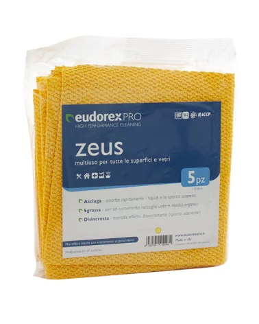 Tissu Microfibre Zeus Jaune 37x38 Cm Lot De 5