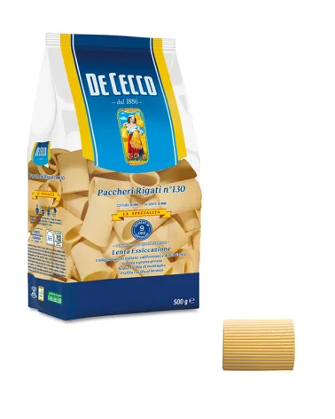 De Cecco Semolina Special 130 Rigged Paccheri 500 Grams