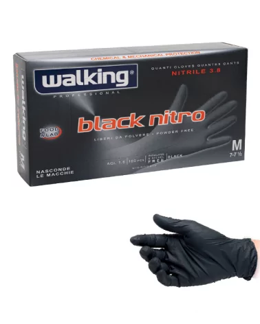 Mono Black Nitro Gloves Size M S-powdered Pack Of 100