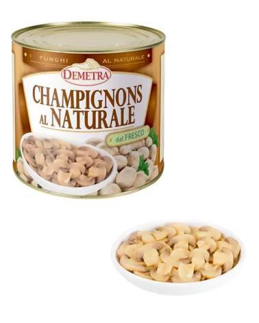 Fresh Natural Champignon Mushrooms In Tin By Demetra, 3 Kg