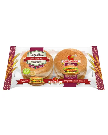 Burger Brötchen Dm11 Mit Sesam Cot Gr 75 Gardapan Stk 4