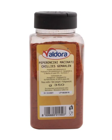 Gemahlene Chilischoten Spender Valdora 350g